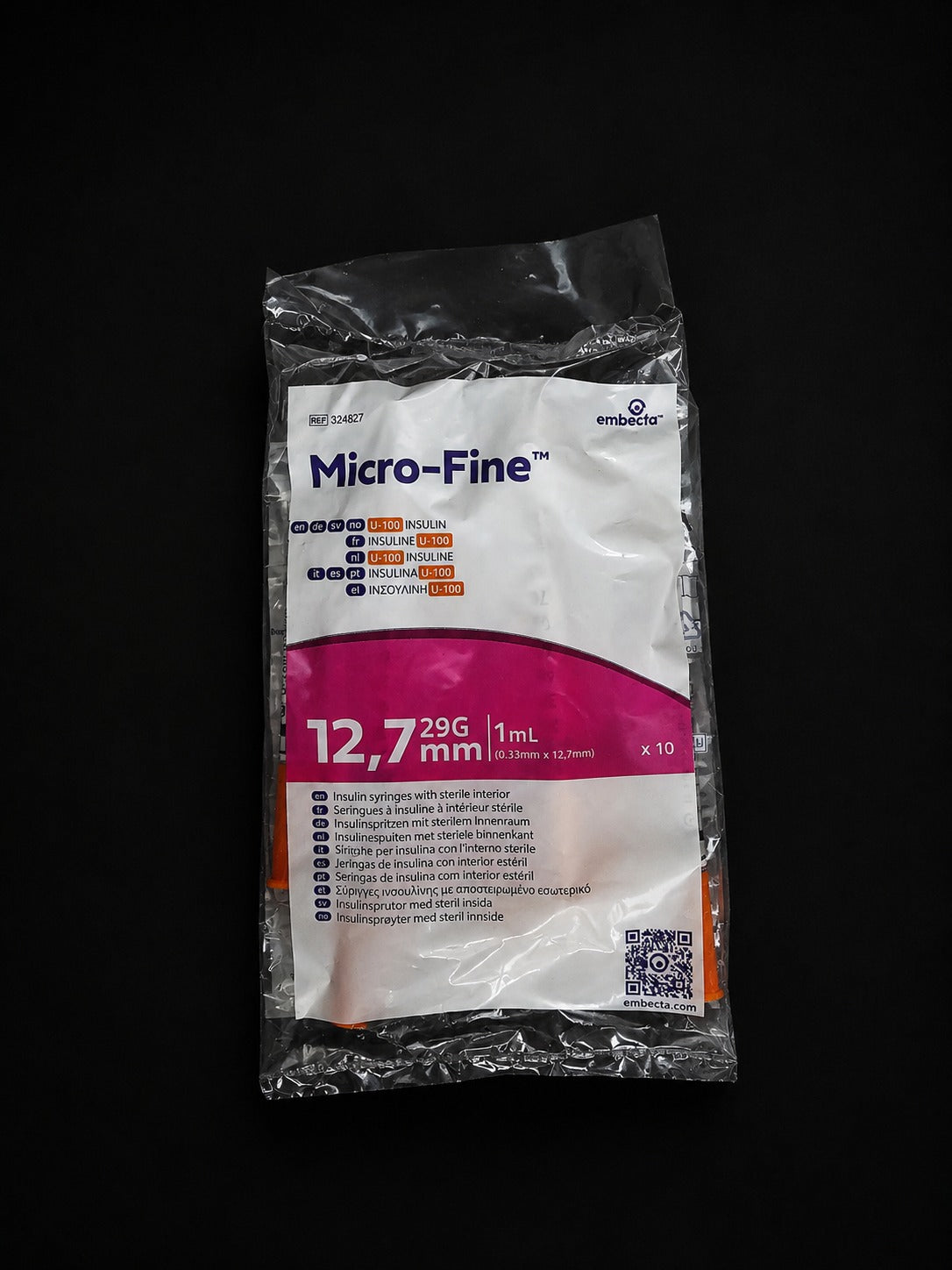 Embecta Micro-Fine U-100 insulinespuiten 1 ml, 29G × 12,7 mm